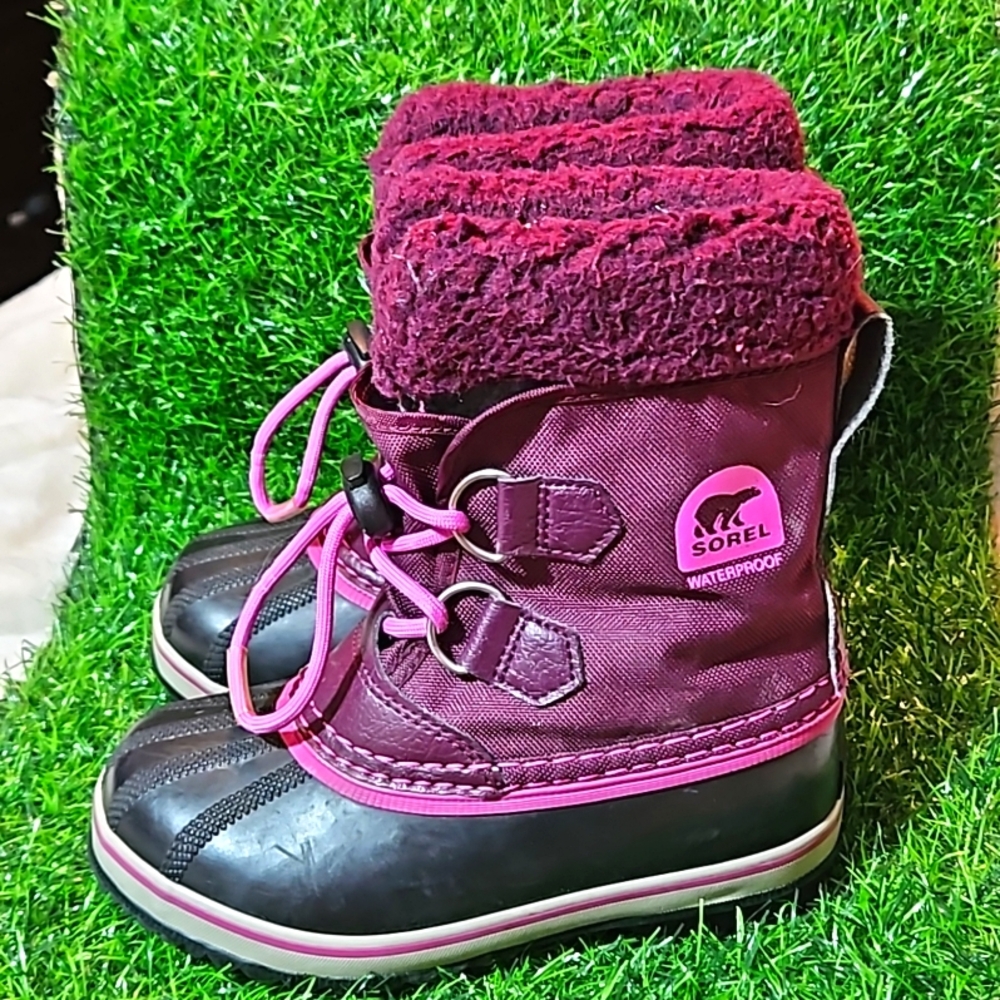 Sorel Kids Waterproof Boots - Pink and Black